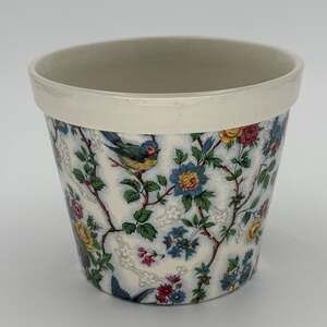 Weatherby Hanley Staffordshire Chintz Bird Planter Vintage Flower Pot 4-74